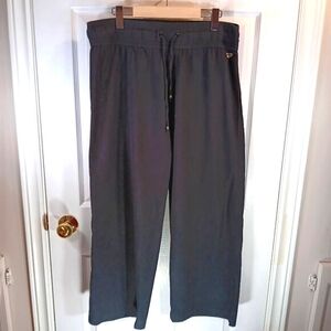 Roxy EUC Black Athleisure Lightweight Cotton Wide Leg Pants Women's Size 12.